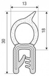 Clipslist EPDM/cellg. 30x13