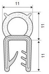 Clipslist EPDM/cellg. 22x11mm