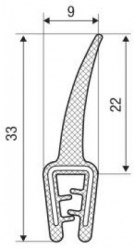 Clipslist EPDM/cellg. 33x9