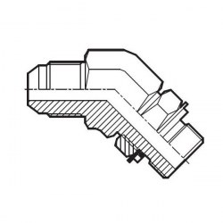 Vinkeladapter 45° ställbar UNF JIC UF / BSPP UF