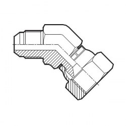 Vinkeladapter 45° UNF JIC UF / UNF JIC IR