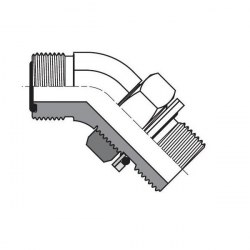 Vinkeladapter 45° ställbar ORFS UF / BSPP UF