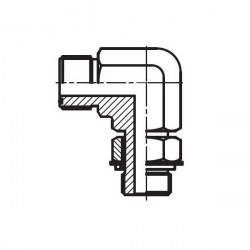 Vinkeladapter 90° ställbar, ORFS UF / BSPP UF