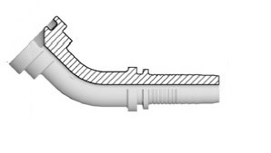 Pressnippel 45º böj SAE fläns 3000PSI