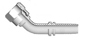 Pressnippel inv UNF JIC 45° böj